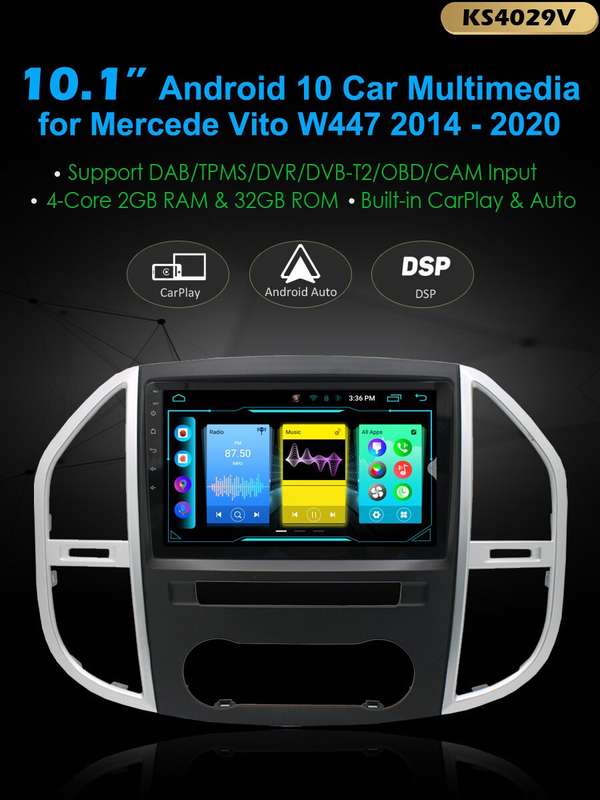 For Mercedes Vito 3 W447 Touch Screen Car Radio Head Unit CarPlay Android Stereo