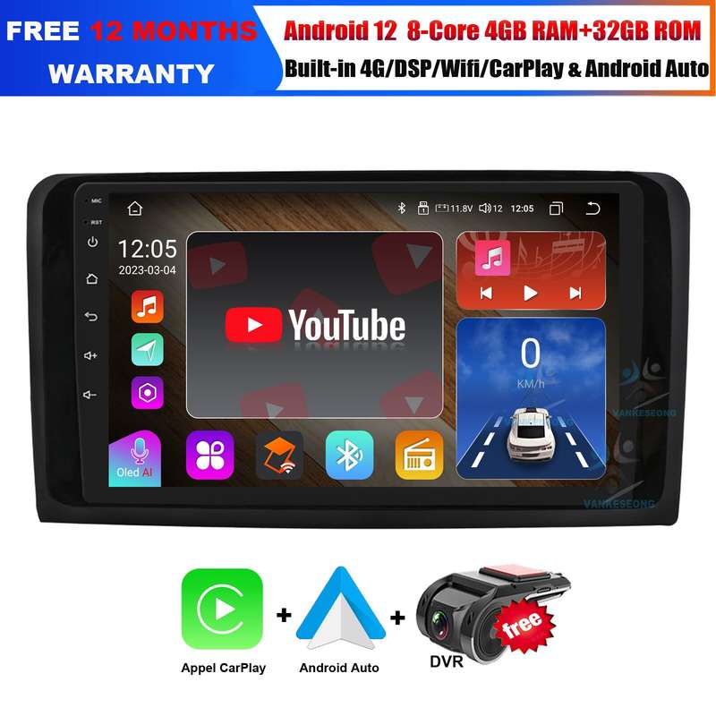9" Car Stereo for Mercedes GL-Class X164 Android 12 BT5.0 GPS Carplay DAB+Radio
