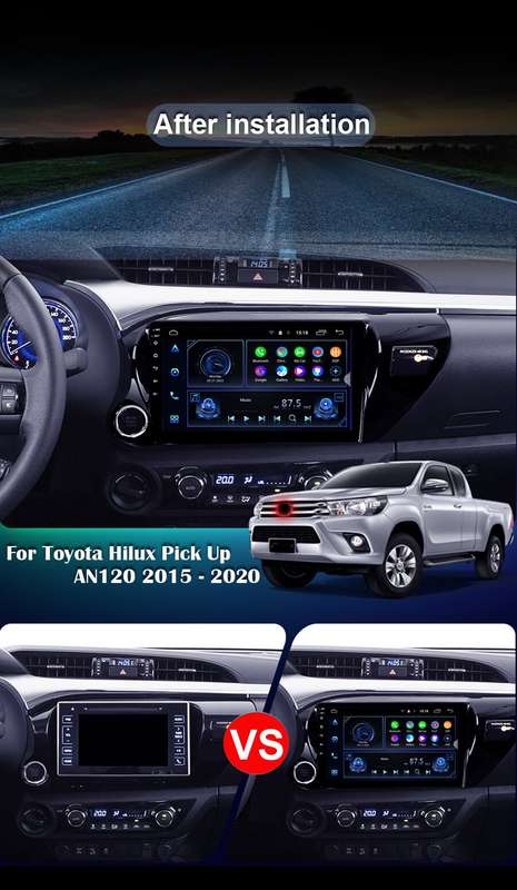 For Toyota Hilux Pick Up 2015-2020 Android Autoradio GPS Navigation BT DAB+ Wifi