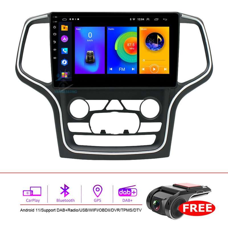 9"Android 11 GPS SatNav for Jeep Grand Cherokee 2010-2020 DAB+Radio Head Unit BT