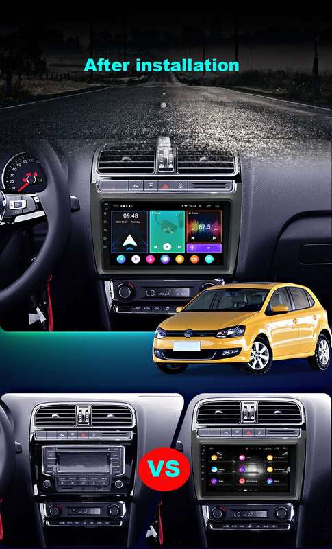 9" Android Auto For VW POLO 5 2008-2020 DAB Autoradio Navigation GPS Carplay+OBD