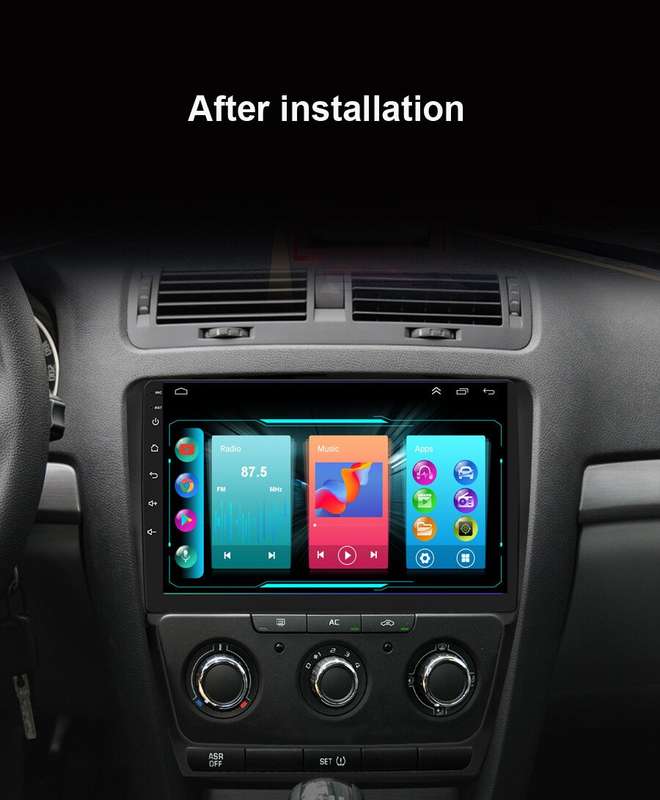 For 2008-2013 Skoda Octavia Car Stereo Head Unit Sat Nav Android12 DAB Radio+DVR