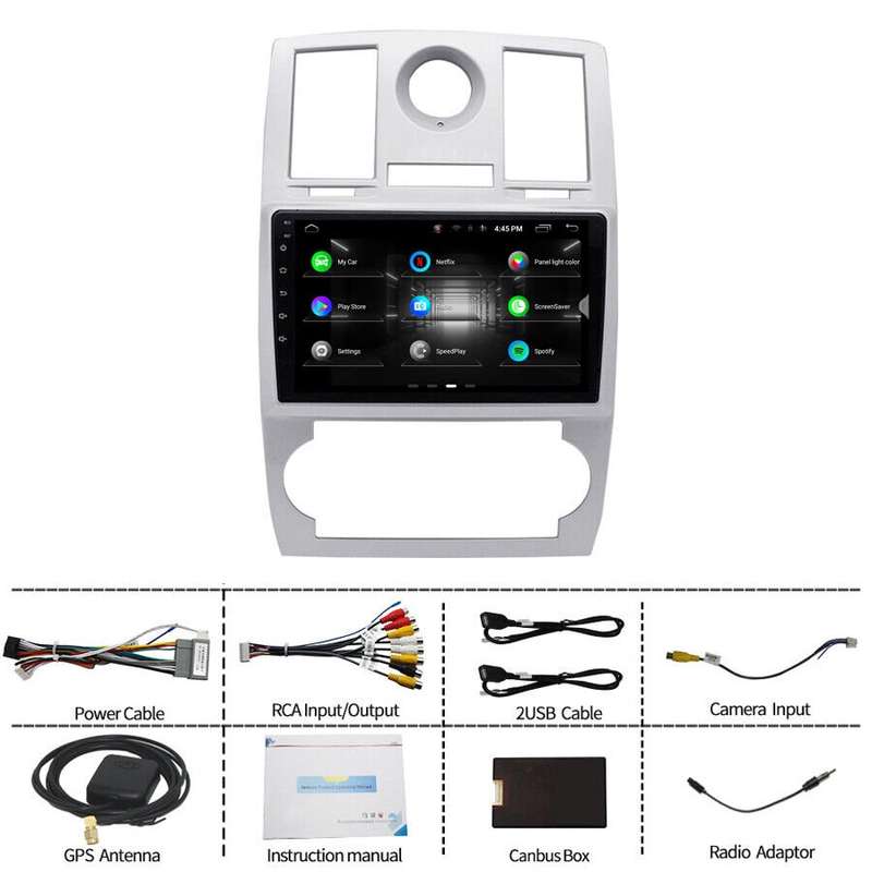 9" CarPlay Android Autoradio For Chrysler 300C 2004-2011 BT GPS Navigation DAB+