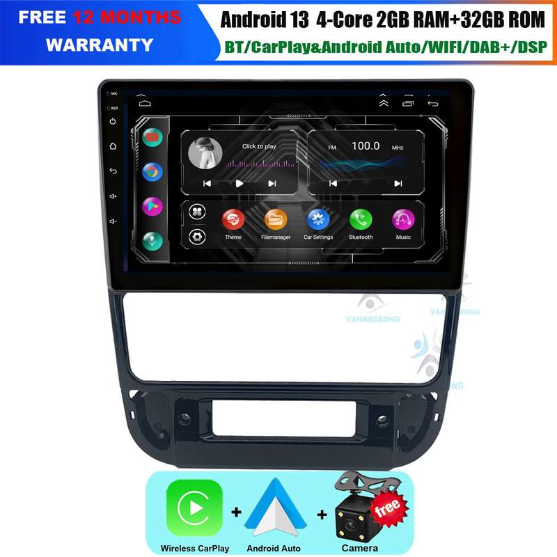9" GPS Navigation Android Auto CarPlay Autoradio DAB+ For Peugeot 406 1999-2004