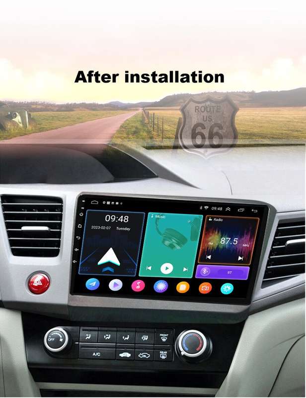 9" Android auto For HONDA CIVIC HATCHBACK 2005-2011 DAB Autoradio Navigation GPS