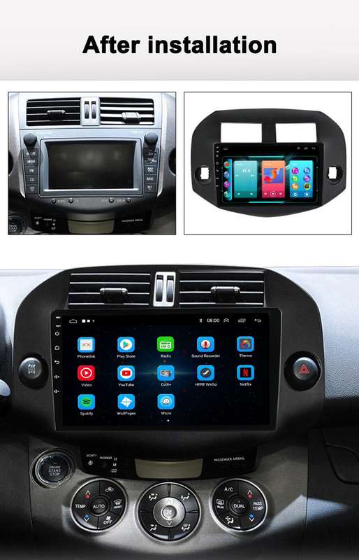 10.1" Car Video FM Radio Sat Nav GPS BT Android Stereo for Toyota RAV4 2006-2012