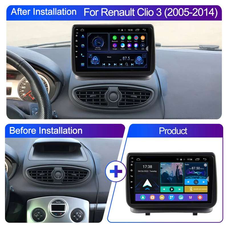 CarPlay GPS Head Unit For Renault Clio 3 2005-2014 Car Stereo DAB+Android10 32GB