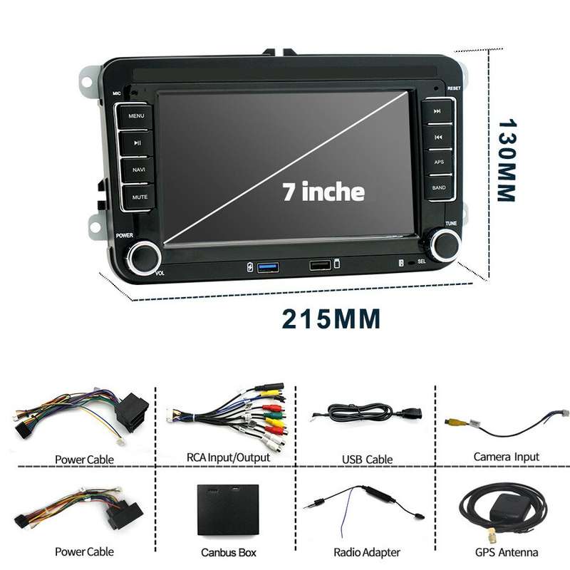 7" Car Radio For VW Transporter T5 T6 T28 T30 Android 13 CarPlay DAB+ SatNav GPS