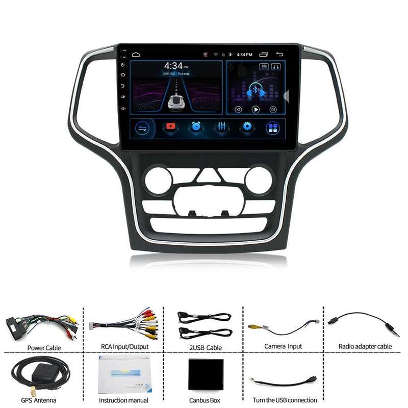 10.1" CarPlay Android GPS Navigation For Jeep Grand Cherokee 2013-2020 Autoradio