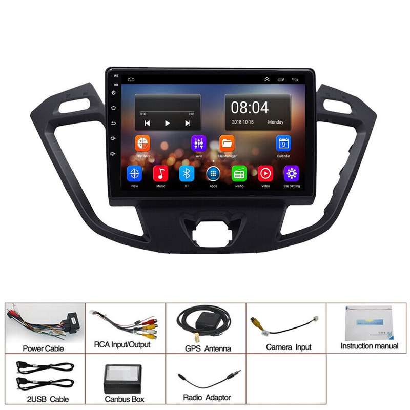Car Video Navigation GPS Wifi Stereo Android12 For Ford Transit Custom 2013-2018