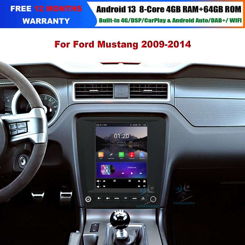 64GB CarPlay Android 13 Car Radio Head Unit GPS Navi For Ford Mustang 2009-2014