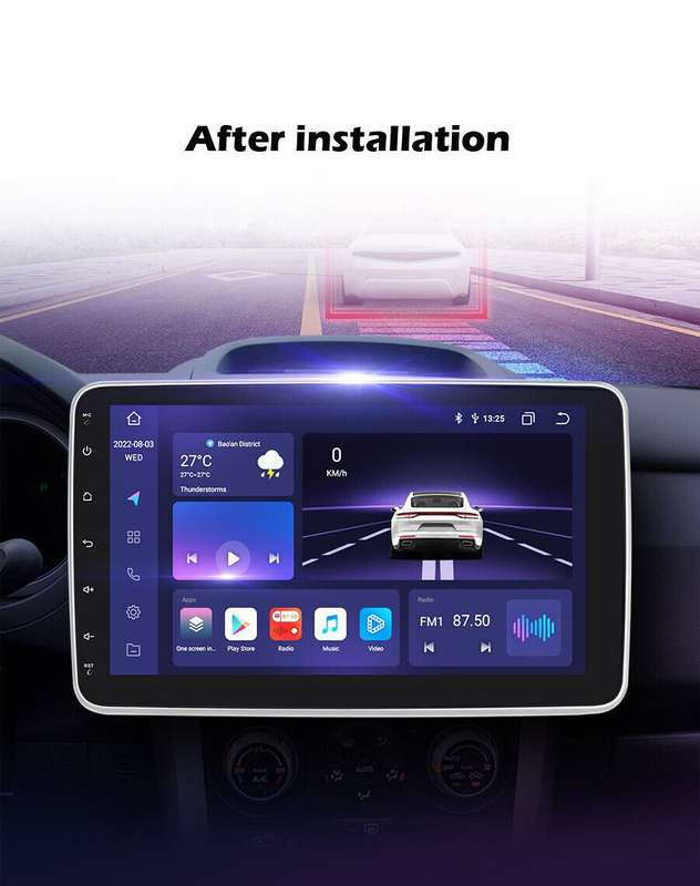 8-Core 10.1 Double DIN 4+32GB Android 12 Car Audio Navigation GPS DAB Radio DSP