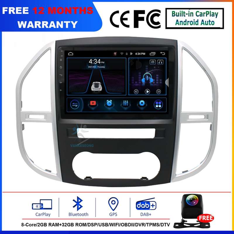 10.1"Android 11 GPS Sat Nav Radio DAB+Head Unit for Mercedes Vito W447 2014-2020