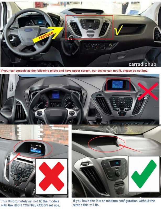 8" Touch Screen 64GB Multimedia Android GPS BT Car Radio For Ford Transit Custom