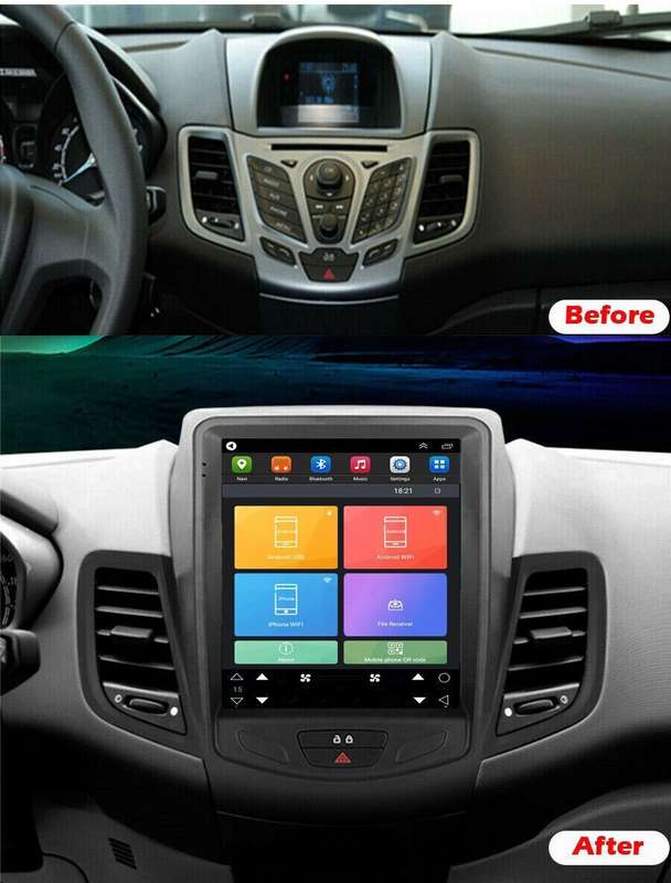 9.7" Android 12 DAB+ Autoradio mit Carplay GPS Sat Nav For Ford Fiesta 2009-2016