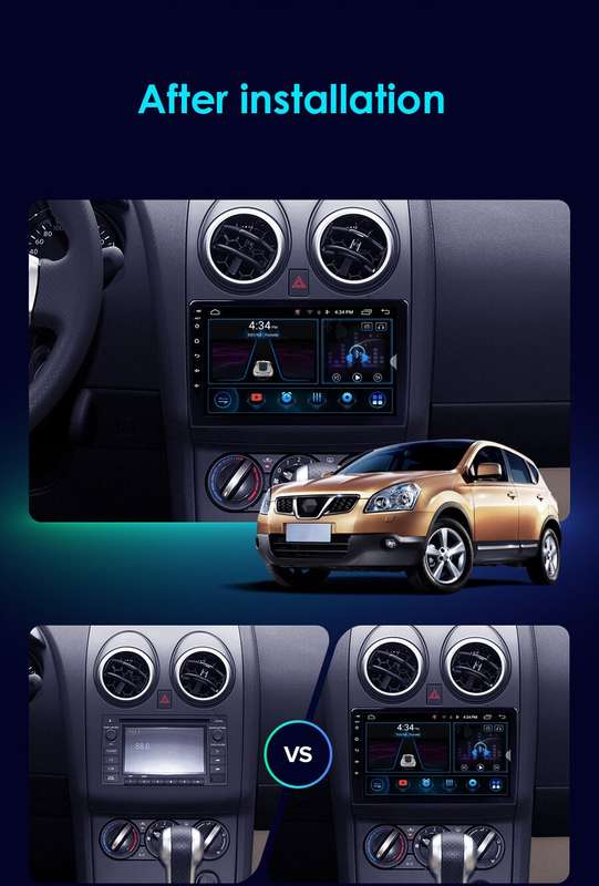 For Nissan Qashqai 2006-2013 CarPlay Android 13 GPS Navigation BT Autoradio DAB+
