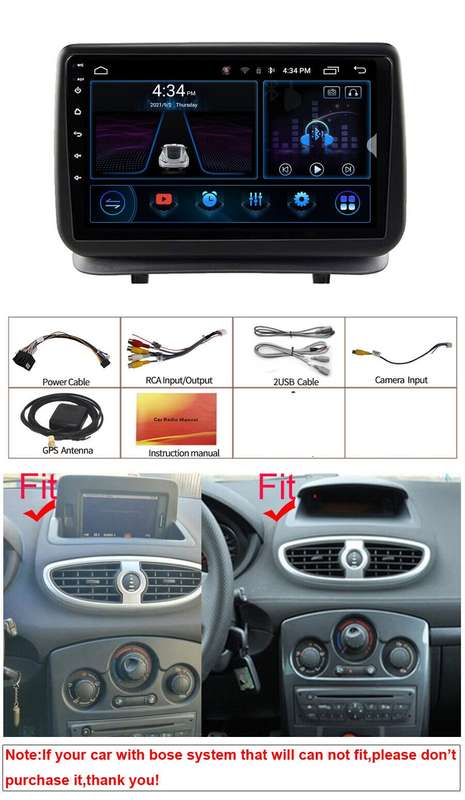 Android Autoradio CarPlay DAB Wifi GPS Navigation For Renault Clio 3 2005-2014
