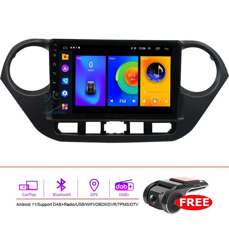 For Hyundai i10 2013-2016 Touch Screen Car Radio Head Unit GPS Wifi BT USB +DVR
