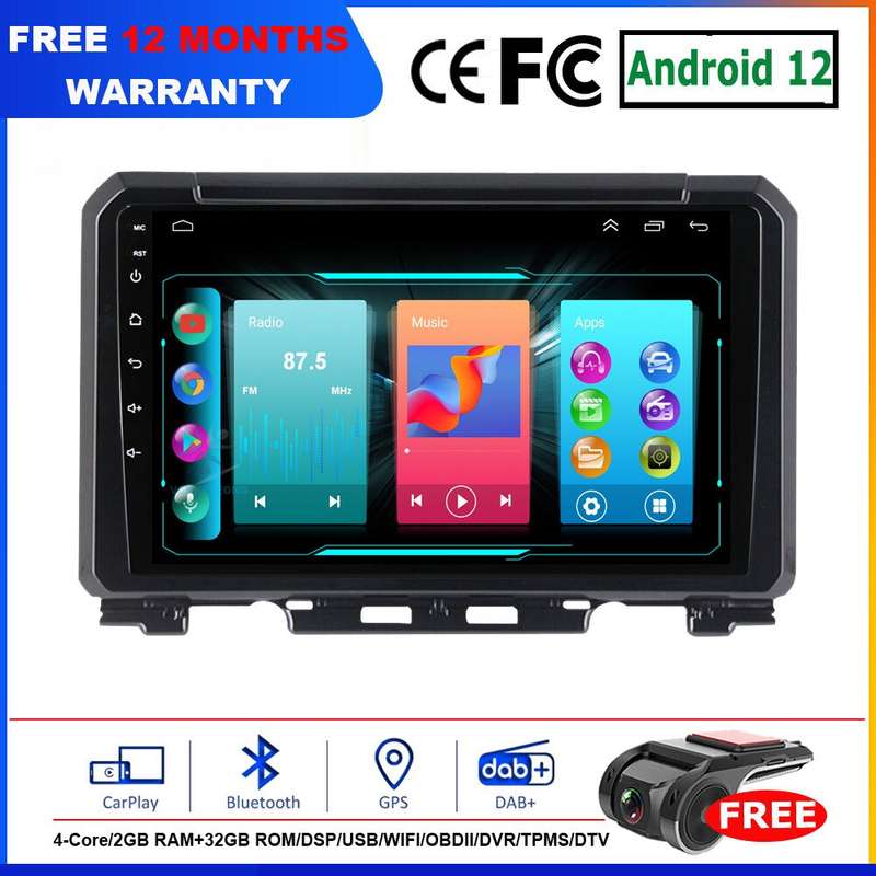 wifi Android 12 CarPlay GPS Sat Nav BT DAB Autoradio For Suzuki Jimny 2018-2020