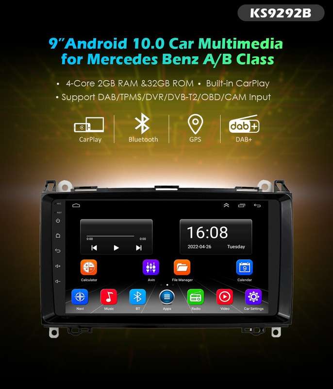 9"Android12 Car Stereo Radio Sat Nav for Mercedes Sprinter Viano Vito VW Crafter