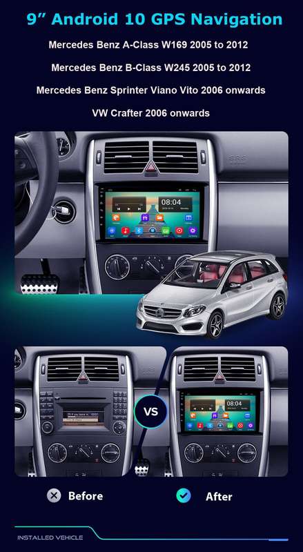 9"Android12 Car Stereo Radio Sat Nav for Mercedes Sprinter Viano Vito VW Crafter