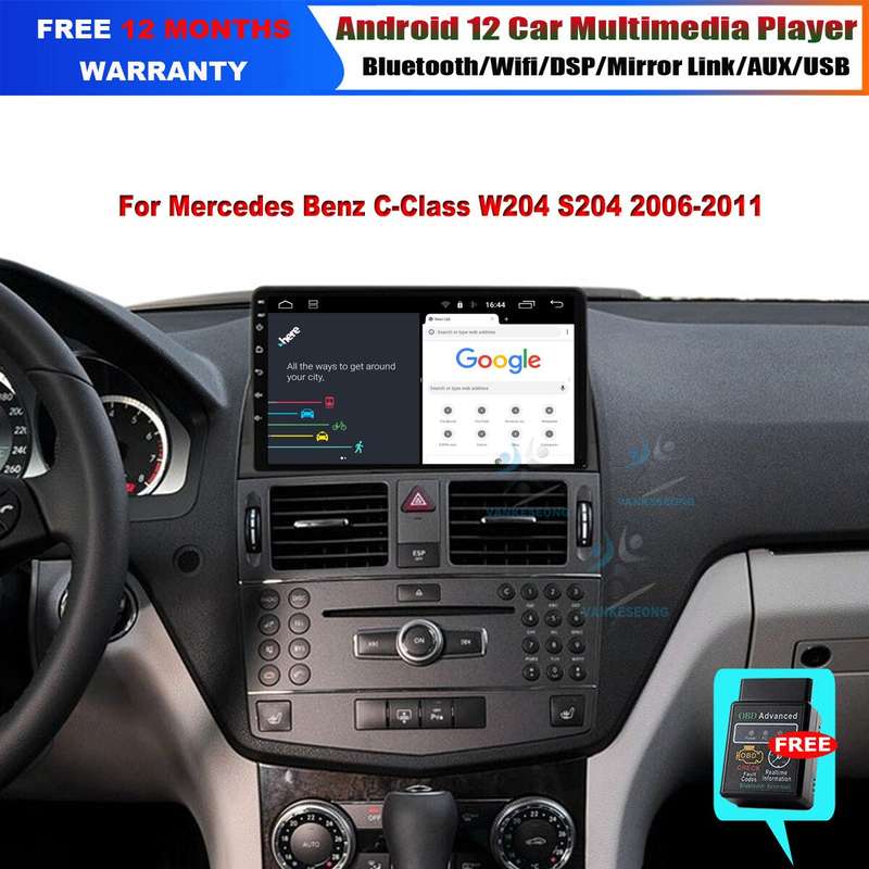 Android Video DAB+Car Radio Stereo GPS For Mercedes C-Class W204 S204 2006-2011