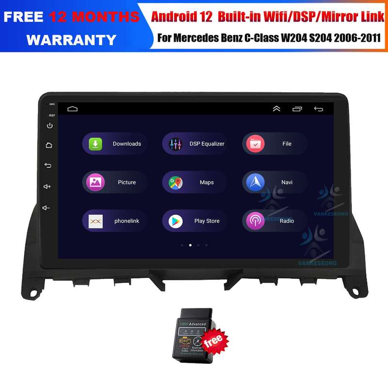 Android Video DAB+Car Radio Stereo GPS For Mercedes C-Class W204 S204 2006-2011
