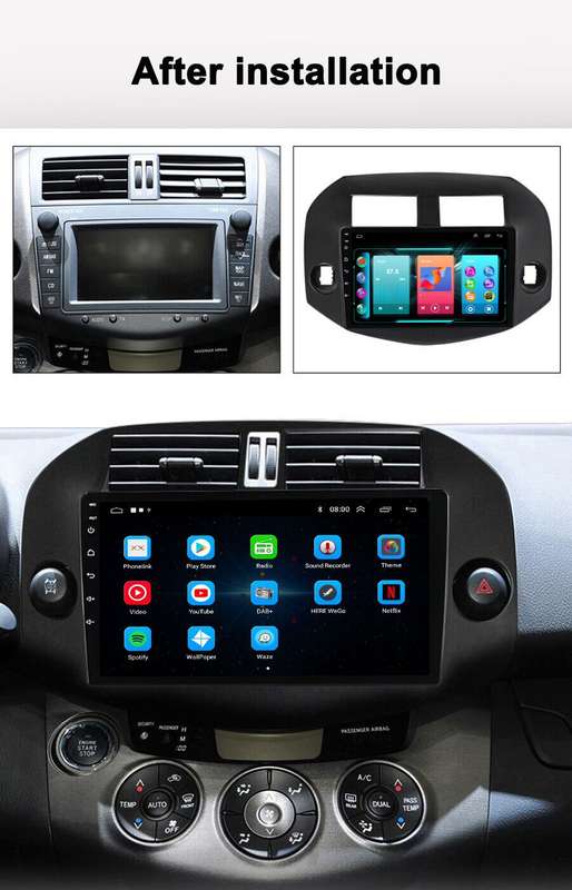 Android 11 Autoradio GPS Sat Nav SWC DAB+ WIFI USB For Toyota RAV4 MK3 2006-2012