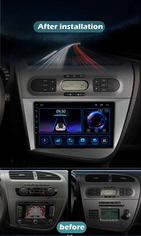 9" Android 13 Autoradio GPS Navigation Android Auto For Seat Leon MK2 2005-2012