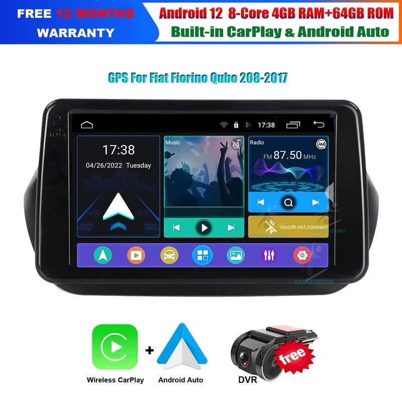 8-Core 64GB Android 12 Car Radio For Citroen Nemo 2008-2017 Auto CarPlay Stereo