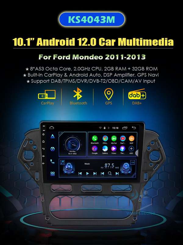 10.1" CarPlay Android Autoradio Navigationsgerte For Ford Mondeo MK4 2011-2013