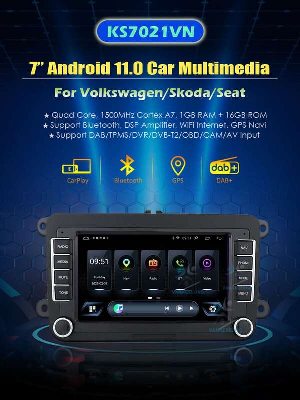 For VW Transporter T5 Sharan Caddy Bora Android Radio Stereo SAT NAV w/ Cam+OBD2