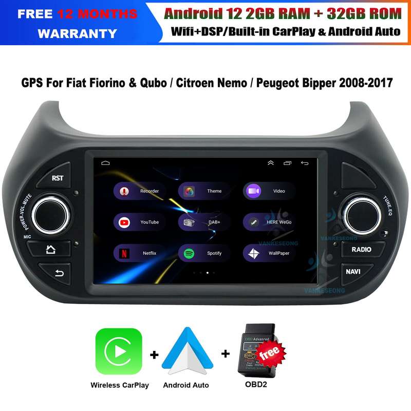 Android CarPlay Touchscreen DAB Autoradio GPS Sat Nav For Citroen Nemo 2008-2017