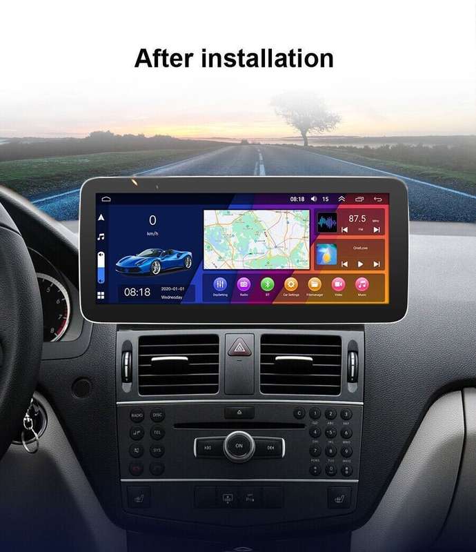 12.3" Android 12 Stereo Radio Head Unit For Mercedes C Class W204 S204 2006-2011