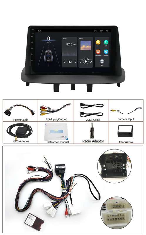 Android 13 DAB+ Autoradio GPS BT CarPlay Sat Nav For Renault Megane 3 2008-2014