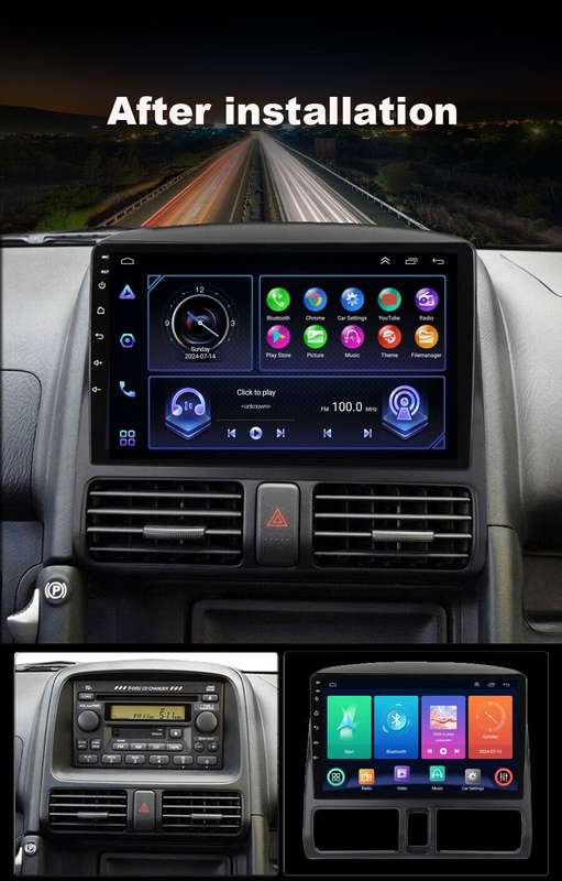 9" Android13 Touchscreen Autoradio GPS CarPlay Video For HONDA CRV 2002-2006+OBD