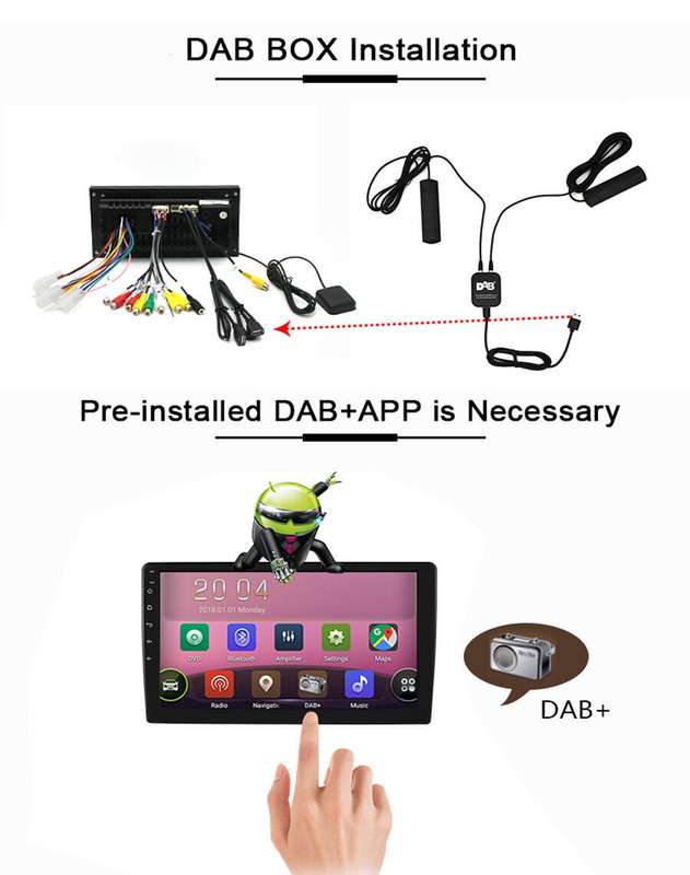 2* Antenna Digital DAB Car Adapter Tuner Audio Box Receiver for Android Stereo