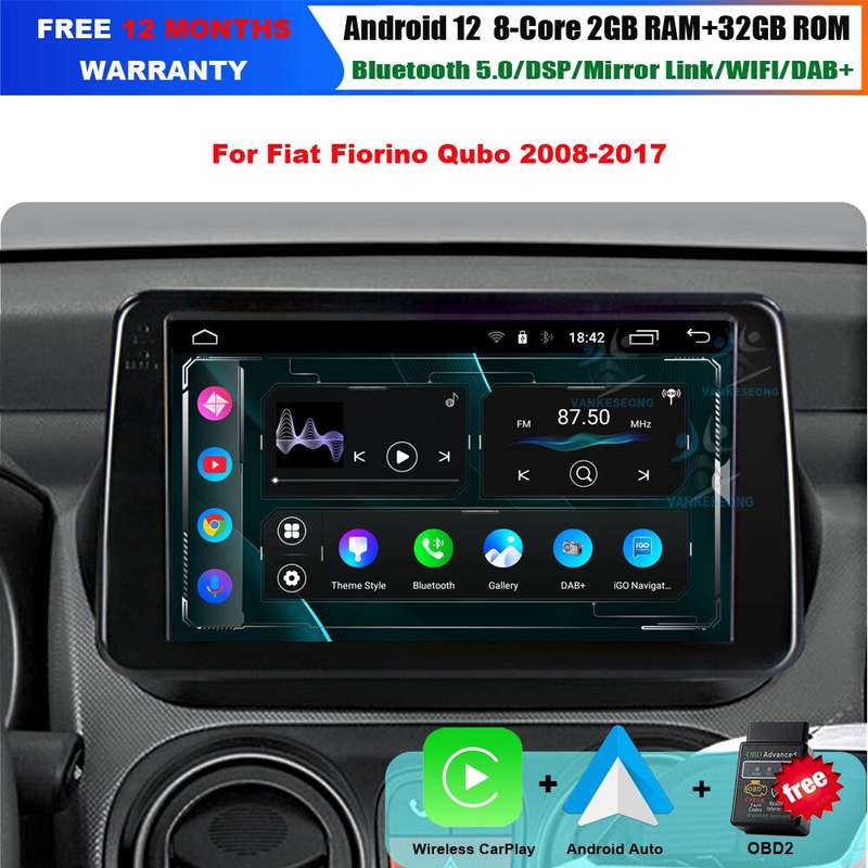 9" 64GB Android Auto For Peugeot Bipper 2008-2017 CarPlay Autoradio GPS