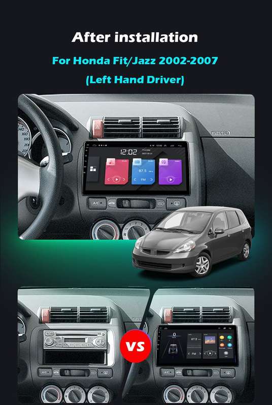 For Honda Jazz City 2002-2007 DAB+ Android Auto Radio GPS Navigation CarPlay USB