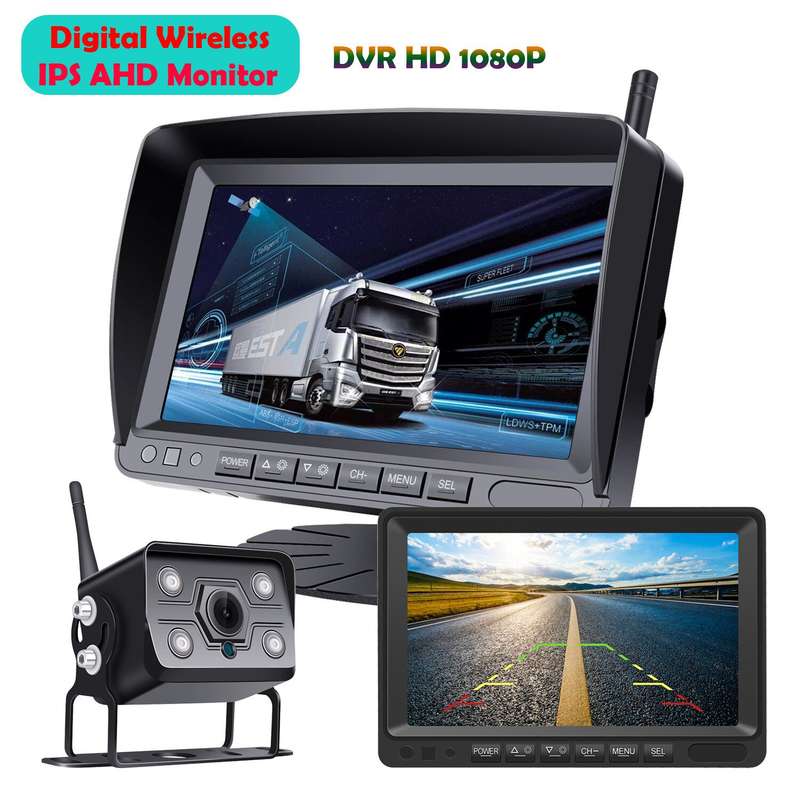 7" Digital Wireless Rear View Camera Funk Monitor Rckfahrsystem For For PKW LKW