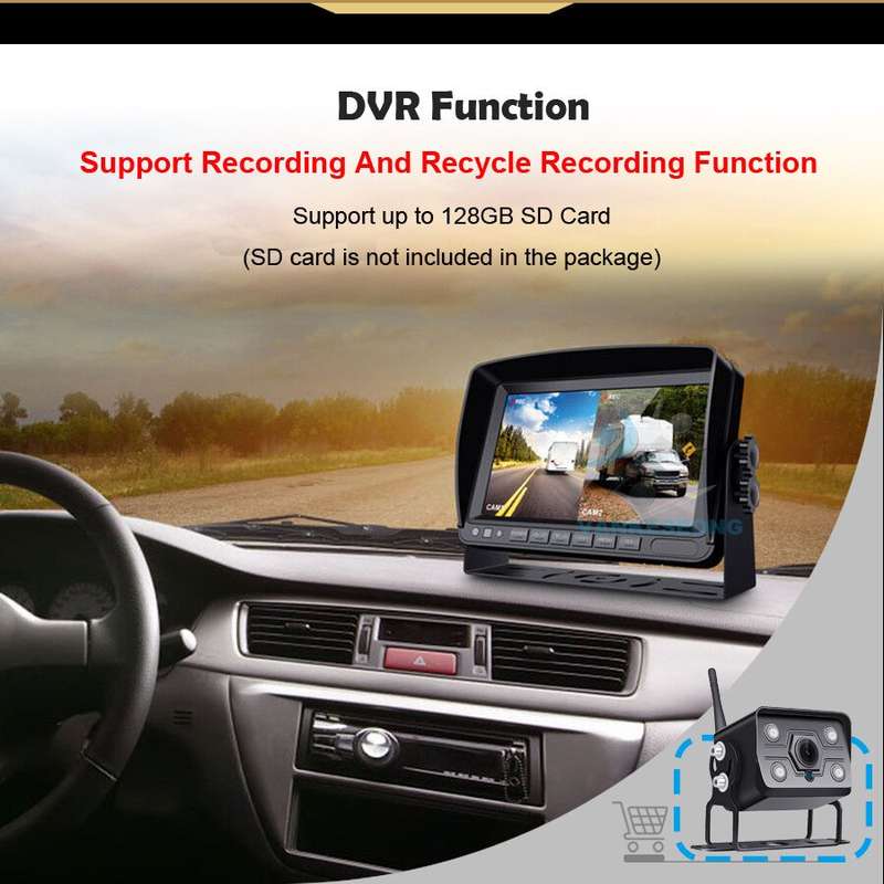 7" Digital Wireless Rear View Camera Funk Monitor Rckfahrsystem For For PKW LKW