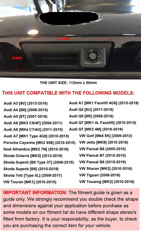 Rear View Camera Griff Auto For Skoda Octavia MK3 Superb B6 Yeti Type 5L