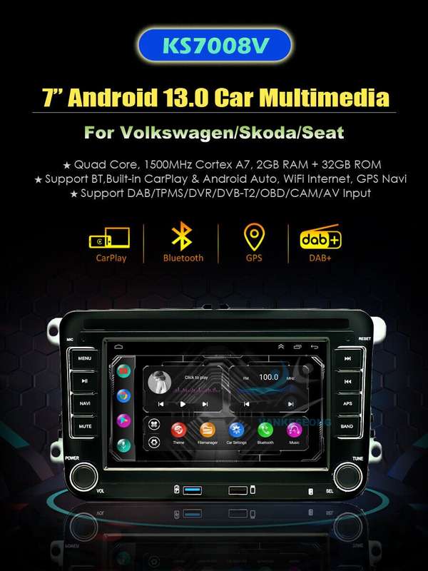 Android 13 Autoradio Carplay GPS Sat Nav For VW Scirocco Mk3 Tiguan EOS Carplay