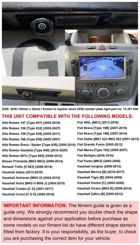 For Vauxhall Insignia Meriva B Tigra B AHD 1080P Car Rear View Reversing Camera