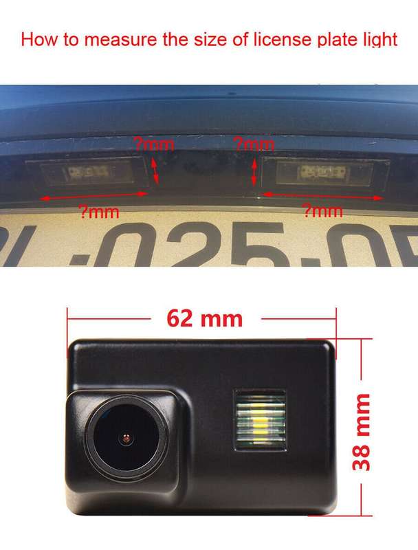 Car Reverse Backup Camera For Peugeot 307 308 MK1 406 407 Number Plate Light