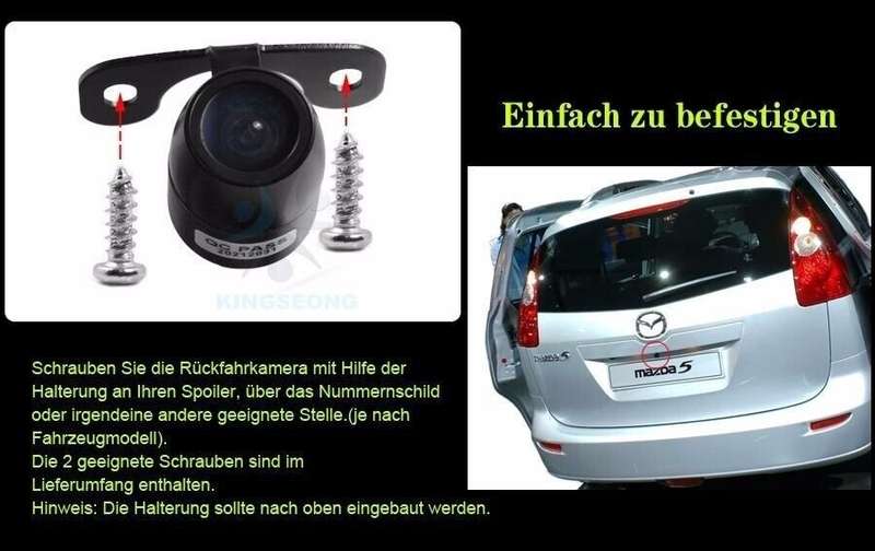 New Mini 170 Grad Ansichtwinkel CCD Rueckfahr Wasserdich