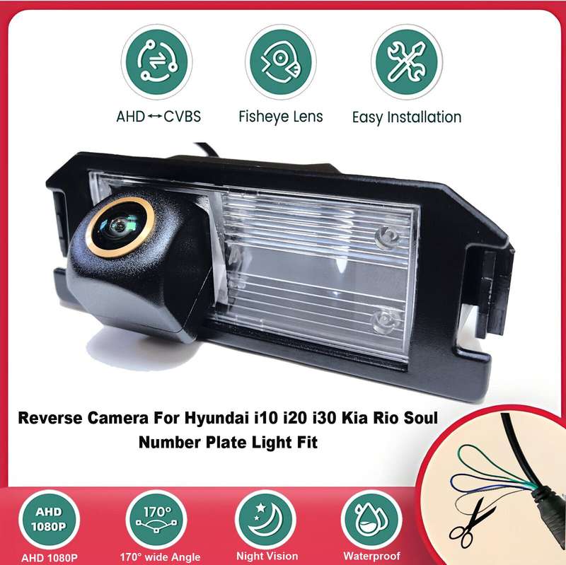 AHD 1080P Rear View Camera For Kia Soul MK1 MK2 Rio MK3 Rear License Plate Light