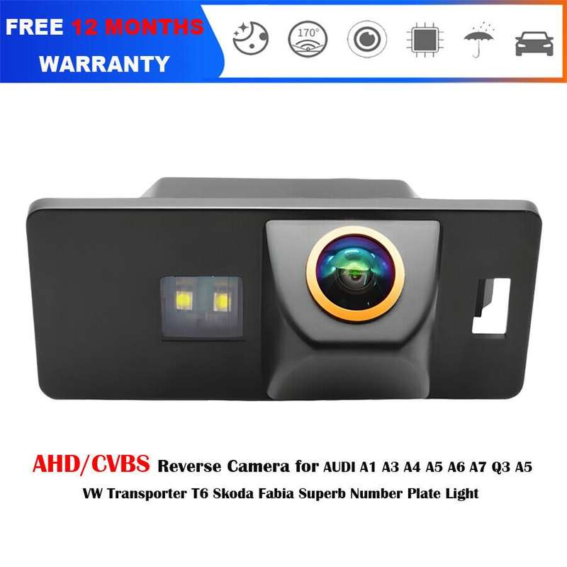 AHD CVBS Rear View Camera For VW Transporter T6 T6.1 Passat Number Plate Light Fit
