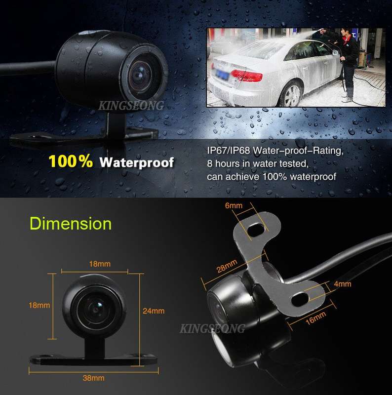 Car Reversing Camera Parking RearView Camera Back Distance Guide Waterproof CCD