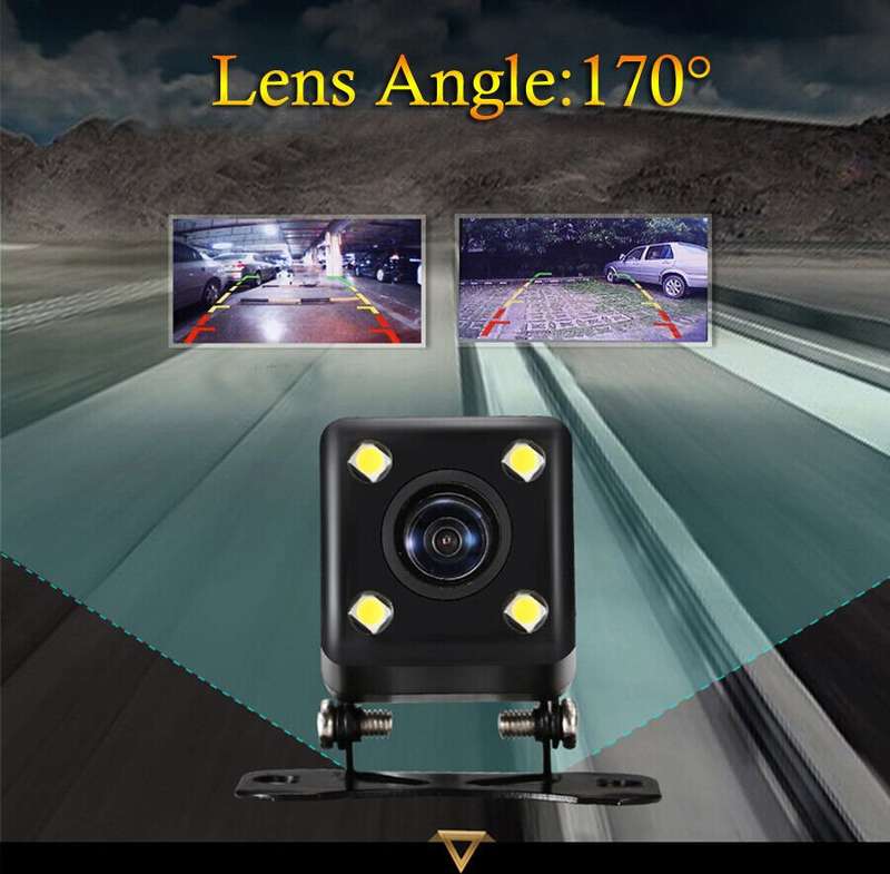Car Reverse Camera 4 LED 170°Parking Camera RearView Cam Night Vision Waterproof